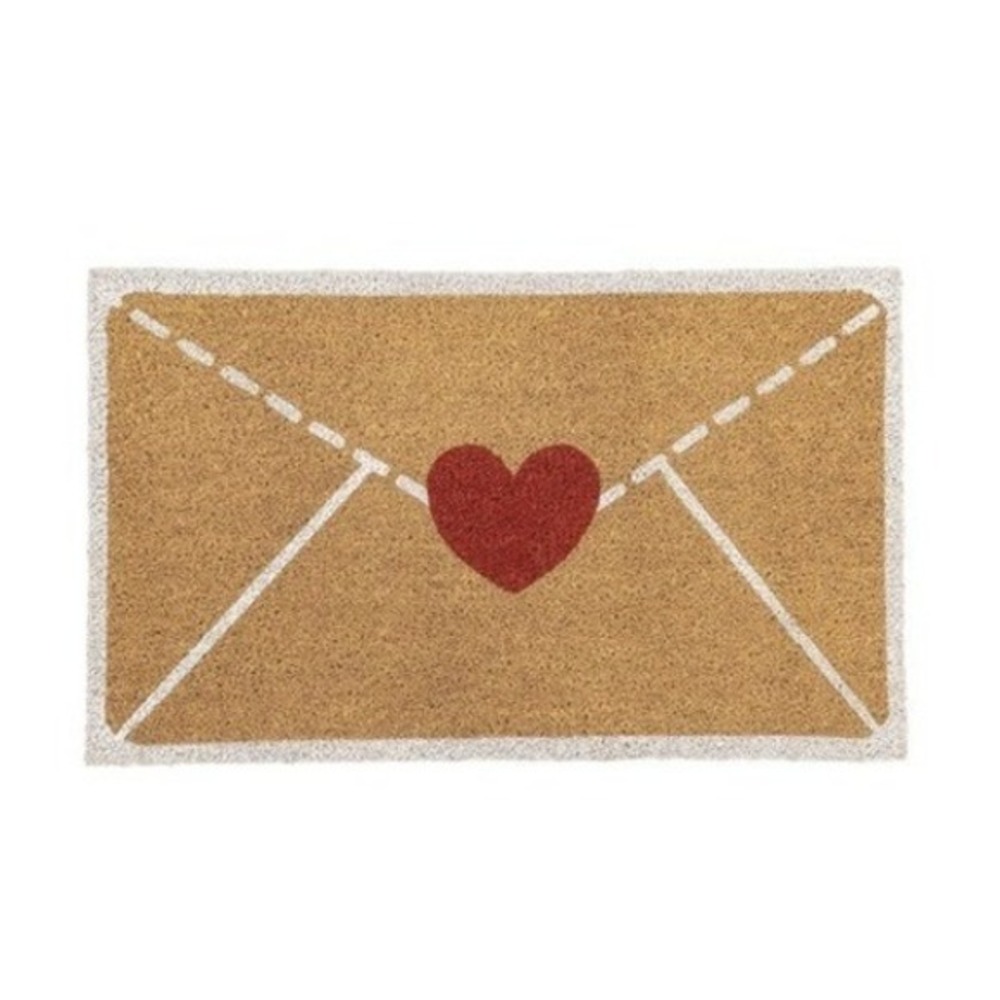 My Texas House Heart Envelope Valentine Love Letter Coir Doormat, 18x30